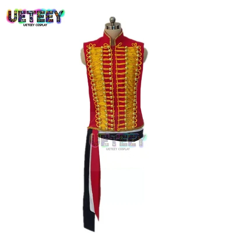 

UETEEY Musical Les Miserables Enjolras Cosplay Red Vest Sash Jacket Costume Performance Uniform Medieval Halloween Women Men
