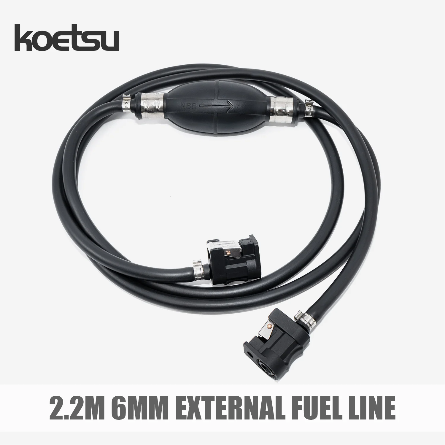 KOETSU 2.2m ID 6mm Outboard Fuel Line, External Fuel Hose with Push Connectors for Marine Outboard Motor Fuel Tank view 2