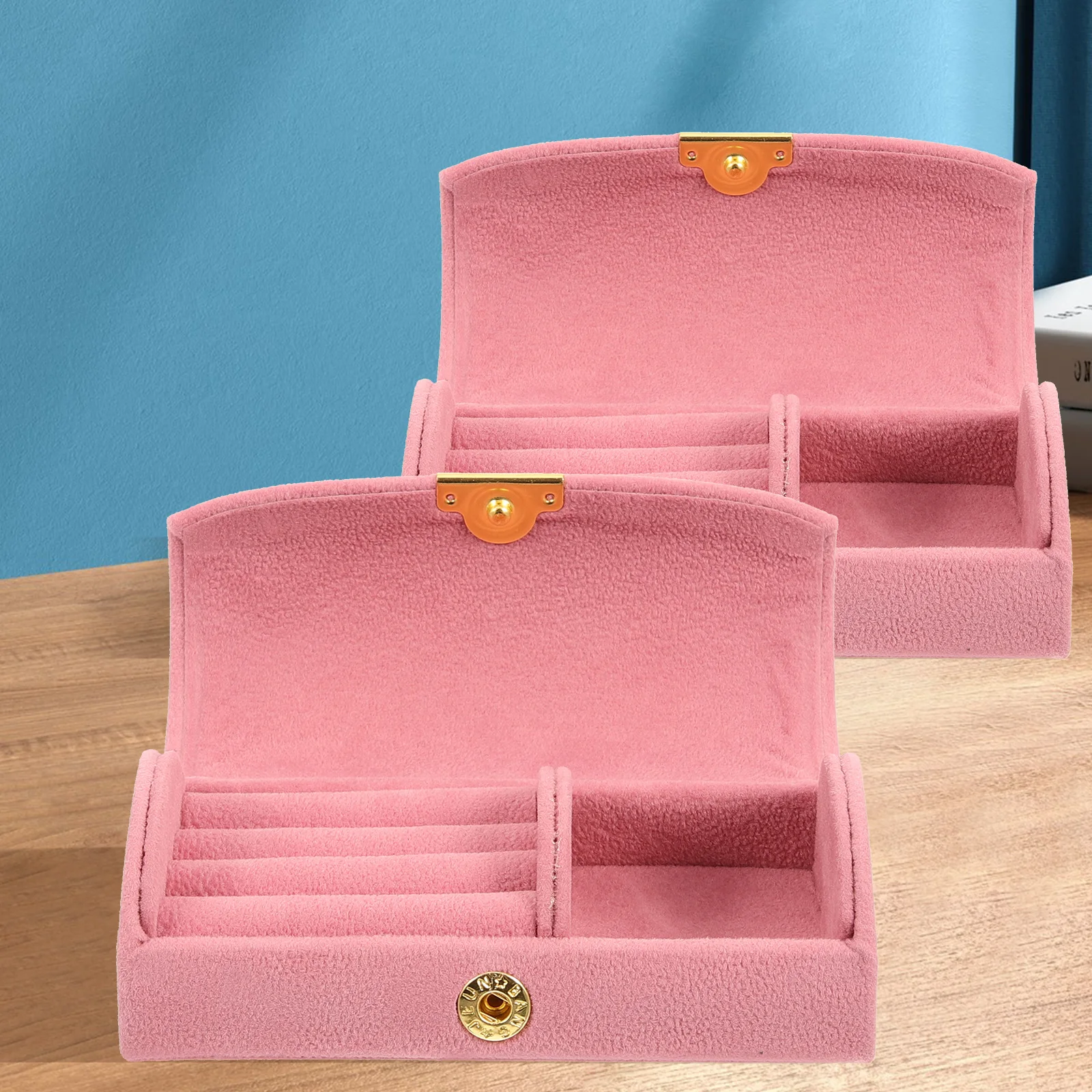 

Arch Shape Jewelry Box Velvet Travel Portable Case for Bracelets Earrings Storage Container Blue Color Jewelry ganizer Box