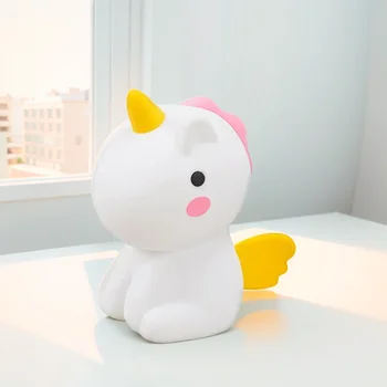 مصباح led سيليكون يشبه يونيكورن ، إضاءة ليلية جميلة ، مصباح جو ملون لغرفة الأطفال ، ديكور بجانب السرير ، هدايا للعطلات