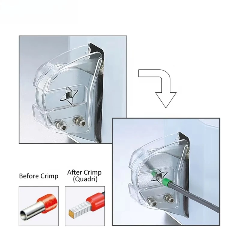 0.08-10mm2 Ferrule Quadri/Hexagon Pneumatic Cable Termination Crimping Machine Four Side Crimping ISO/CE