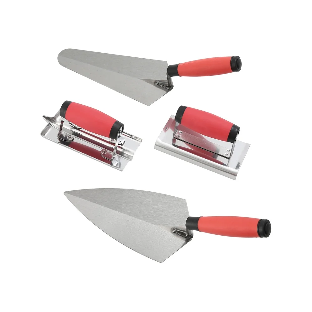 8 Piece Magnesium-Alloy Trowel Set For Plastering Drywall Finishing Masonry Tools With Non-Slip Ergonomic Handle Mud Trowel Set