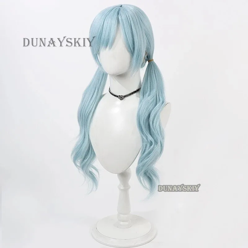 히노모리 시즈쿠 코스프레 합성 머리 가발 프로젝트 세카이 컬러풀 스테이지! 장인정신 60cm 긴 블루 코스 가발 내열성