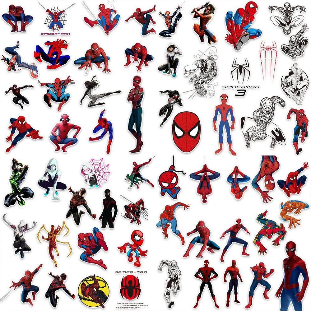 

60PCS/Set Spiderman Stickers Movie Anime Decals DIY Skateboard Laptop Motorcycle Waterproof Cool Cartoon Sticker Fans Toy Gift