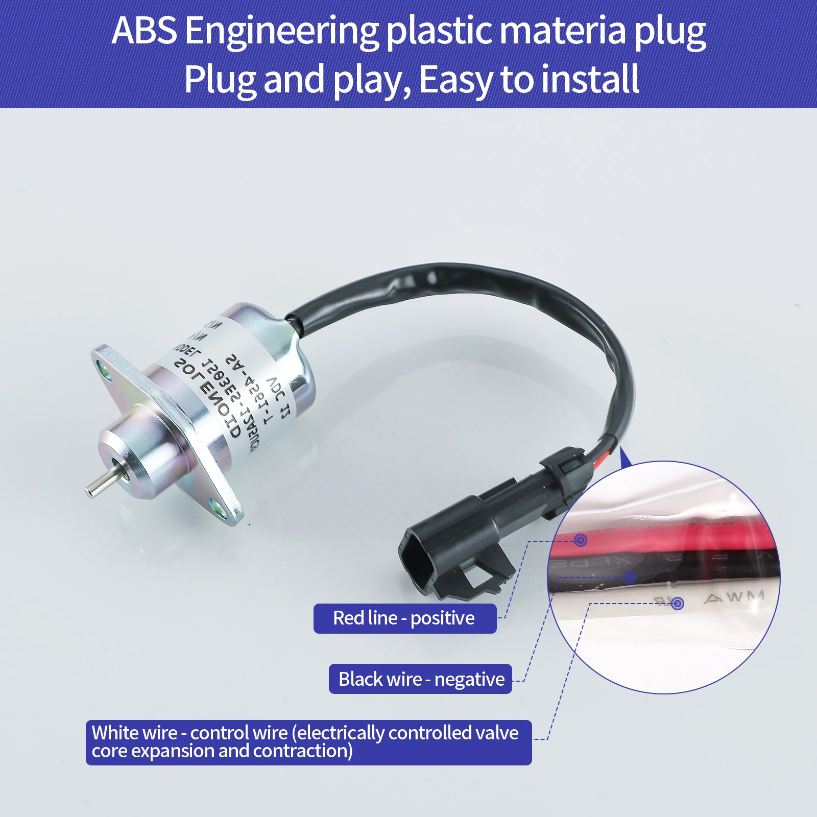 Solenoide de apagado de combustible de 12V SA-4561-T 1503ES-12A5UC9S para solenoide de parada de motor diésel Kubota V1505 D1505 25-15230-01