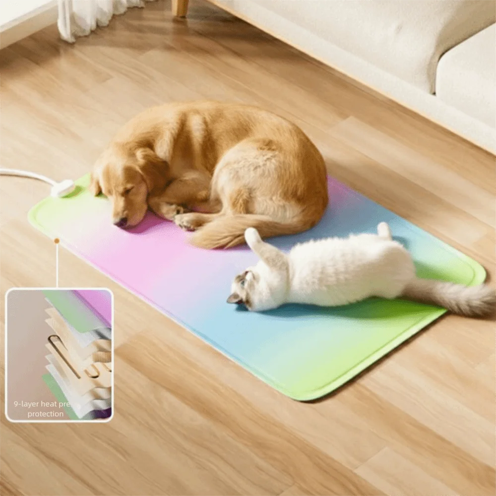 

Waterproof Pet Electric Blanket Thermostat Control Anti-scratch Cat Electric Heated Pad Warm Cartoon Pattern Dog Warmer Mat