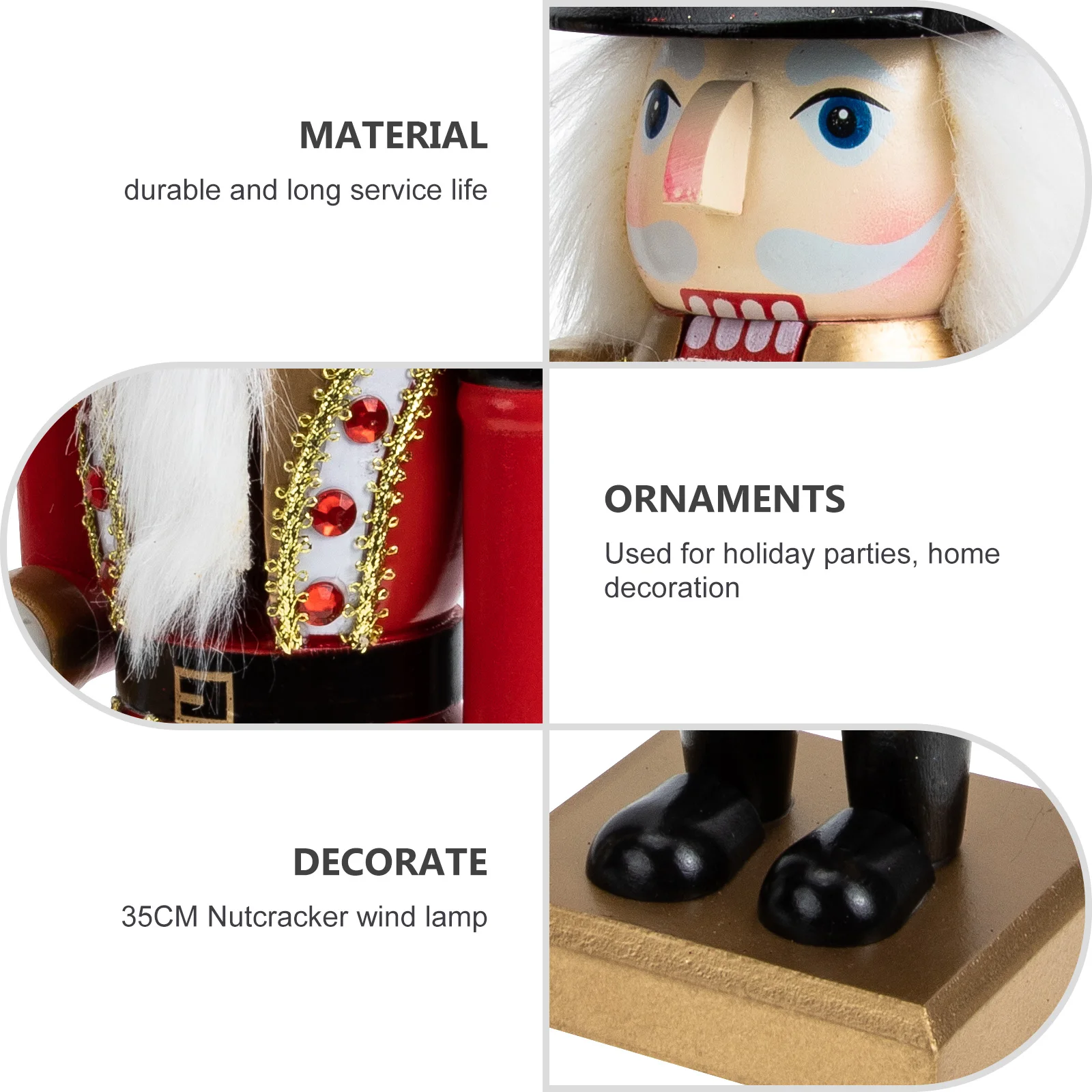 

Creative Wooden Nutcracker Adorn Premium Craft Home Decor for Kitchen Coffee Table Bookcase Desktop Holiday Gift