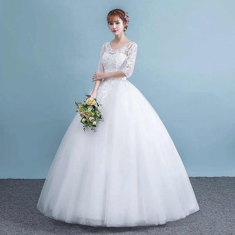 MDYS-A74#Wedding Dress Wholesale Lace Up Embroidery Bride Marriage Dresses White Ball Gown Christmas Carnival Sequins Plus Size