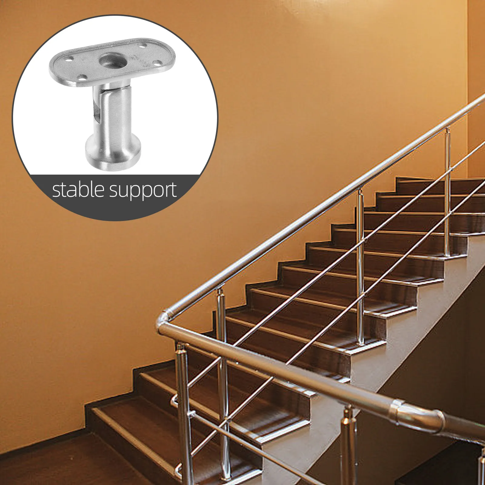 Stainless Steel Stair Handrail Bracket Heavy Duty Banister Support Wall Mount Holder for Indoor Staircase