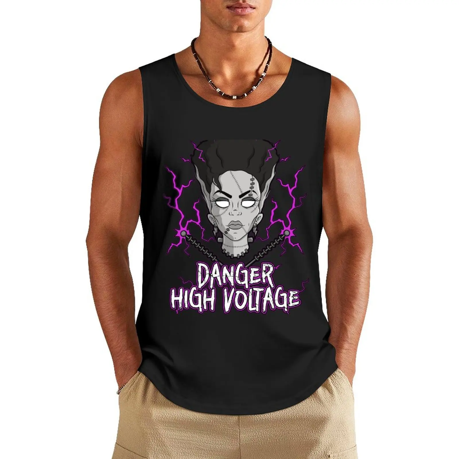

High Voltage Bride (Pink) Tank Top sleeveless vests Men's vest gym t shirts