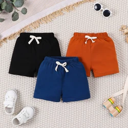 Three piece summer baby boy fashion casual decoration rope multi color shorts combination set