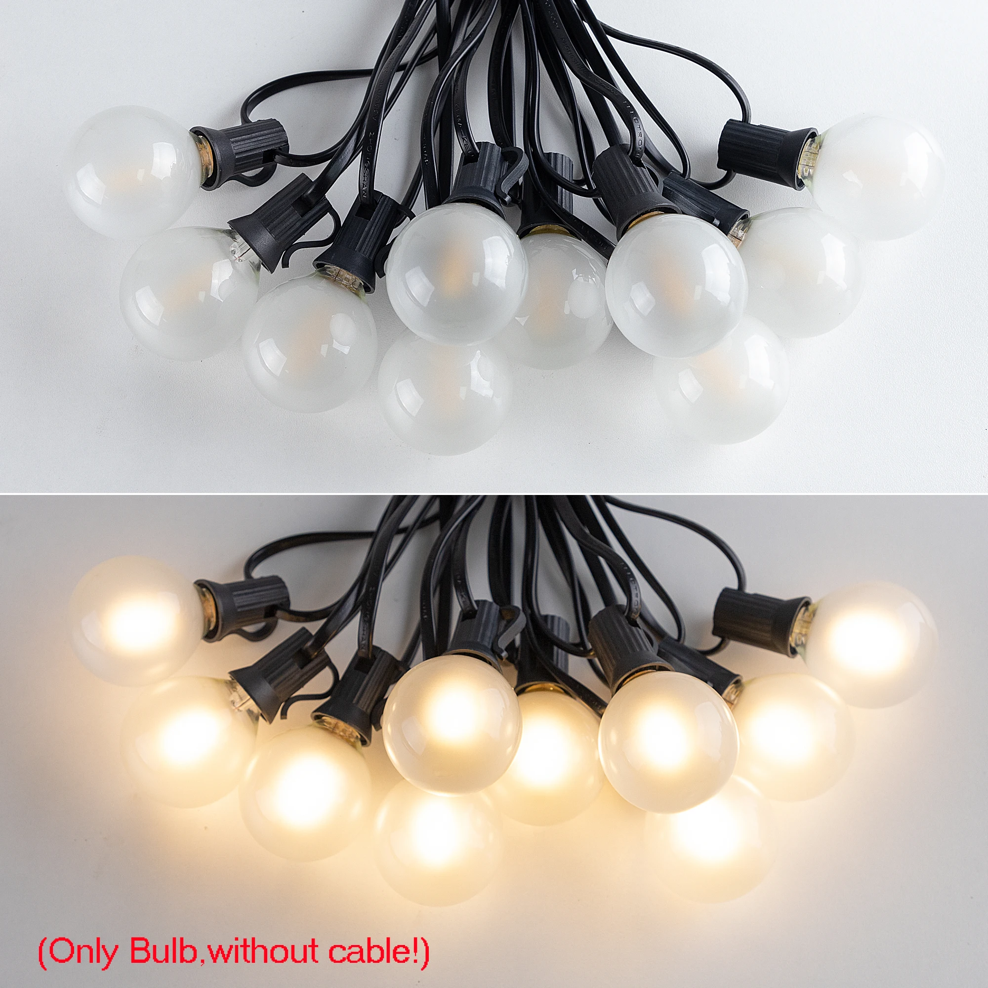 Vintage Globe Led Bulbs G40 Frosted Milky Glass 1W E12 Base 2700K Warm White Replacement Bulbs For String Light Party Decoration