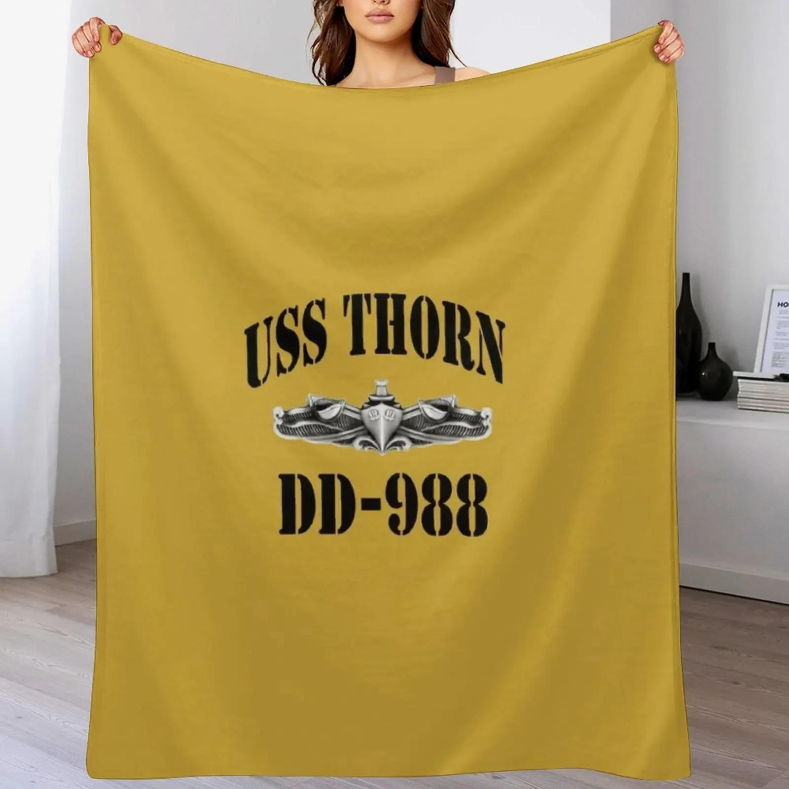 

USS THORN (DD-988) SHIP'S STORE Throw Blanket heavy to sleep Camping Comforter Blankets