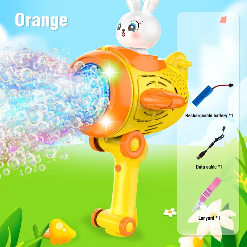 36 Hole Bubble Gun Children Hand Roller Skating Rabbit Electric Automatic Soap Blower Machine Summer Outdoor Toys for Kids Gifts