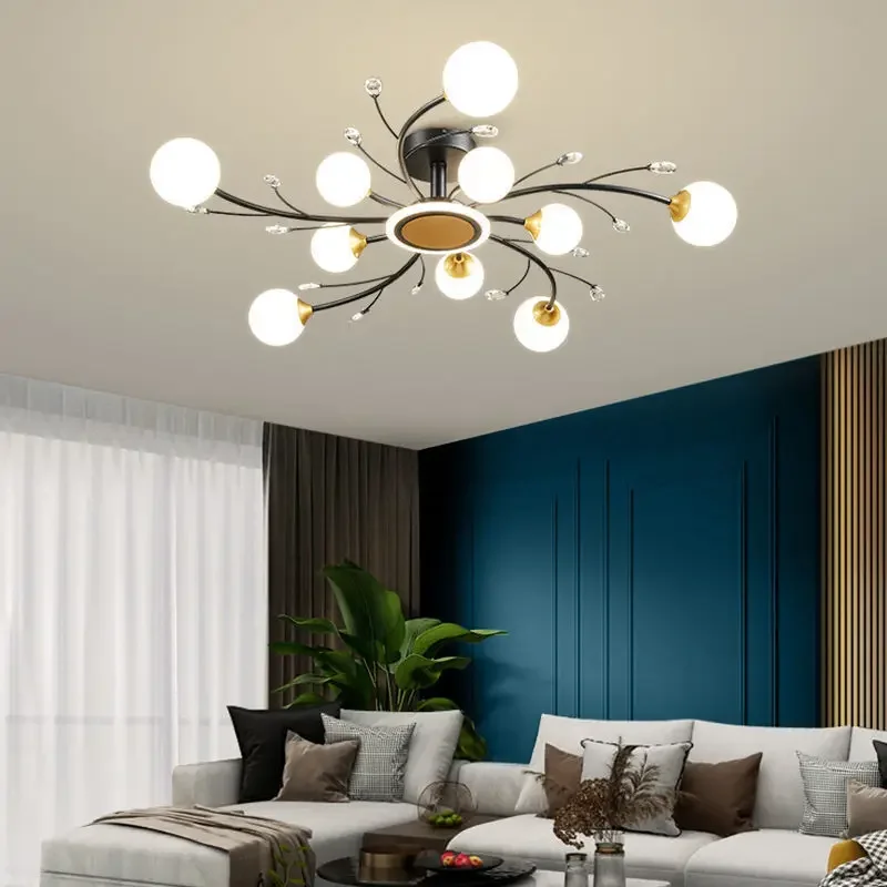 Chandelier living room lamp hall modern minimalist bedroom creative Nordic ceiling lamp decorative lamps