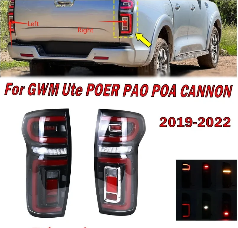 

Car Accessories For GWM Ute POER PAO POA CANNON CANNON-L CANNON-X 2019-2022 Pickup Tail Light Great Wall Auto Taillight Assembly