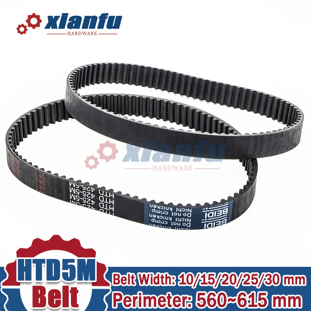 HTD5M Timing Belt Perimeter=560 565 570 575 580 585 590 595 600mm Rubber Width 10/15/20/25/30mm Pitch 5mm HTD 5M 605 610 615