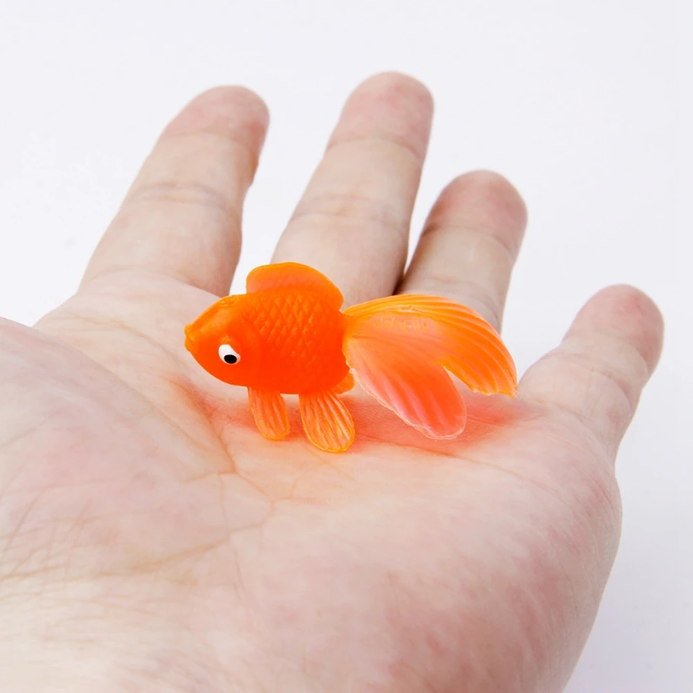 20pcs Rubber Simulation Goldfish Baby Bath Toys Fish Tank Decoration Fish Omaments