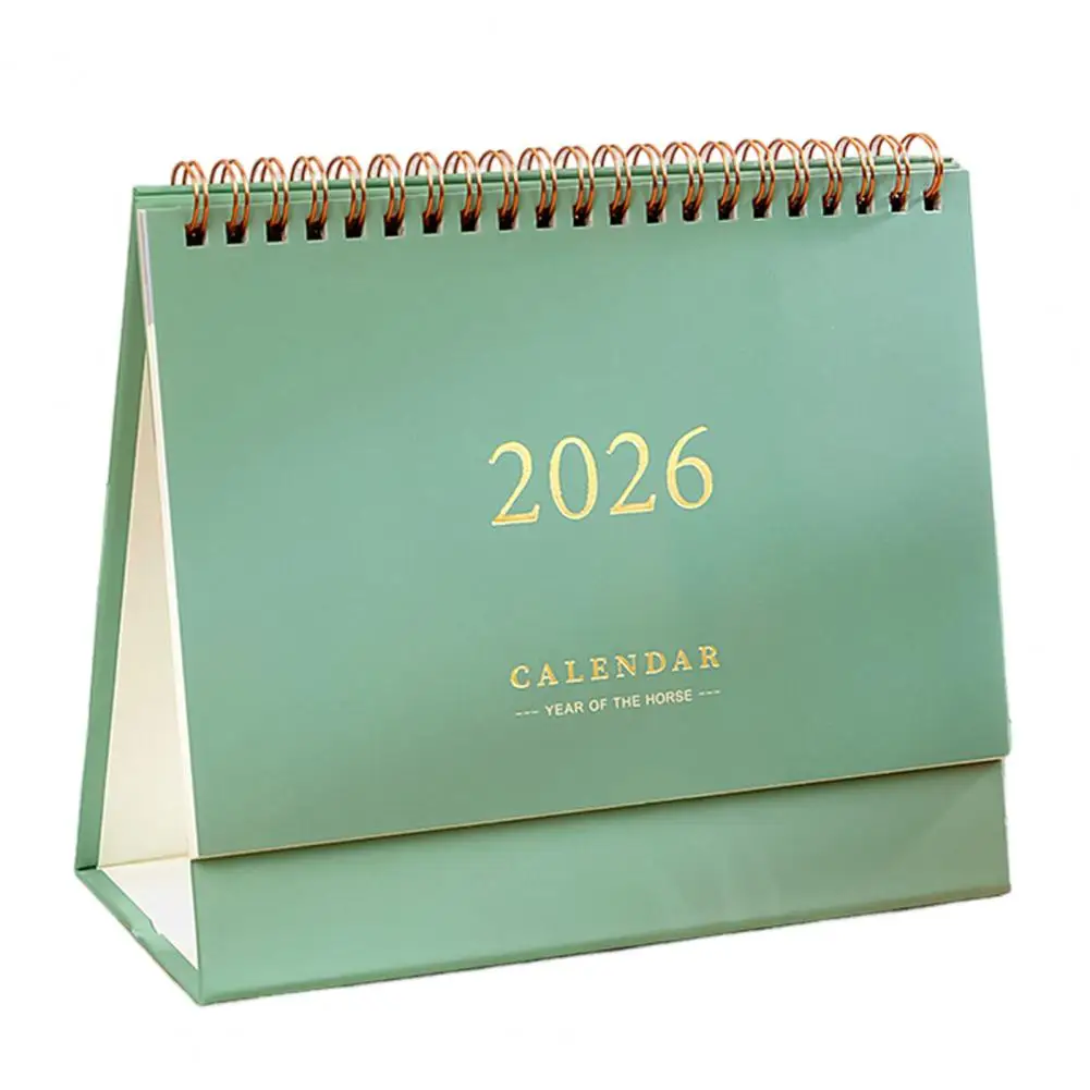Multi-scene Desk Calendar 2026 Desk Calendar with Twin-wire Binding Standing Flip Desktop Planner 12-month Monthly for Home