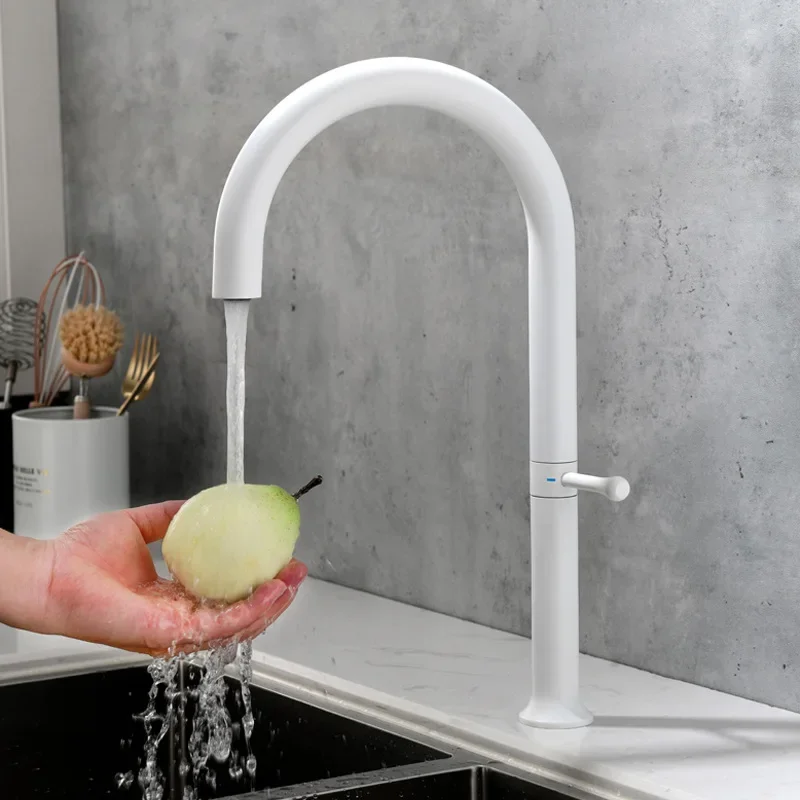 

White/Gunmetal/Rose Gold/Brushed Gold 304 Stainless Steel Kitchen Sink Faucet Deck Mounted Rotating Hot & Cold Water Mixer Tap