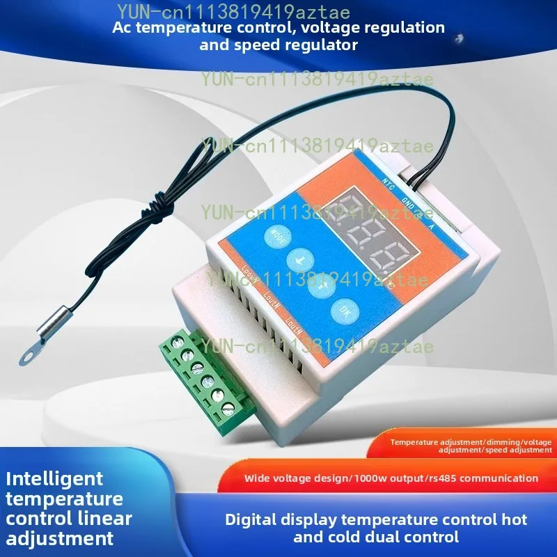 PWM Fan Speed Controller with Thermostat for PC Case and Server Cabinet, AC 110V 220V Motor LED Dimmer Speed Governor