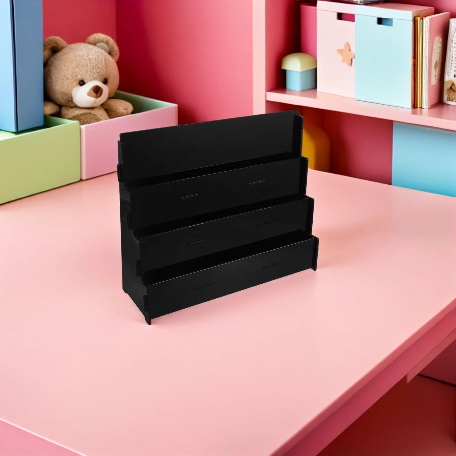 Suporte de Exibição de Cartões de Beisebol em Acrílico com 3 Camadas, Organizador Transparente para Coleção de Cartões Esportivos