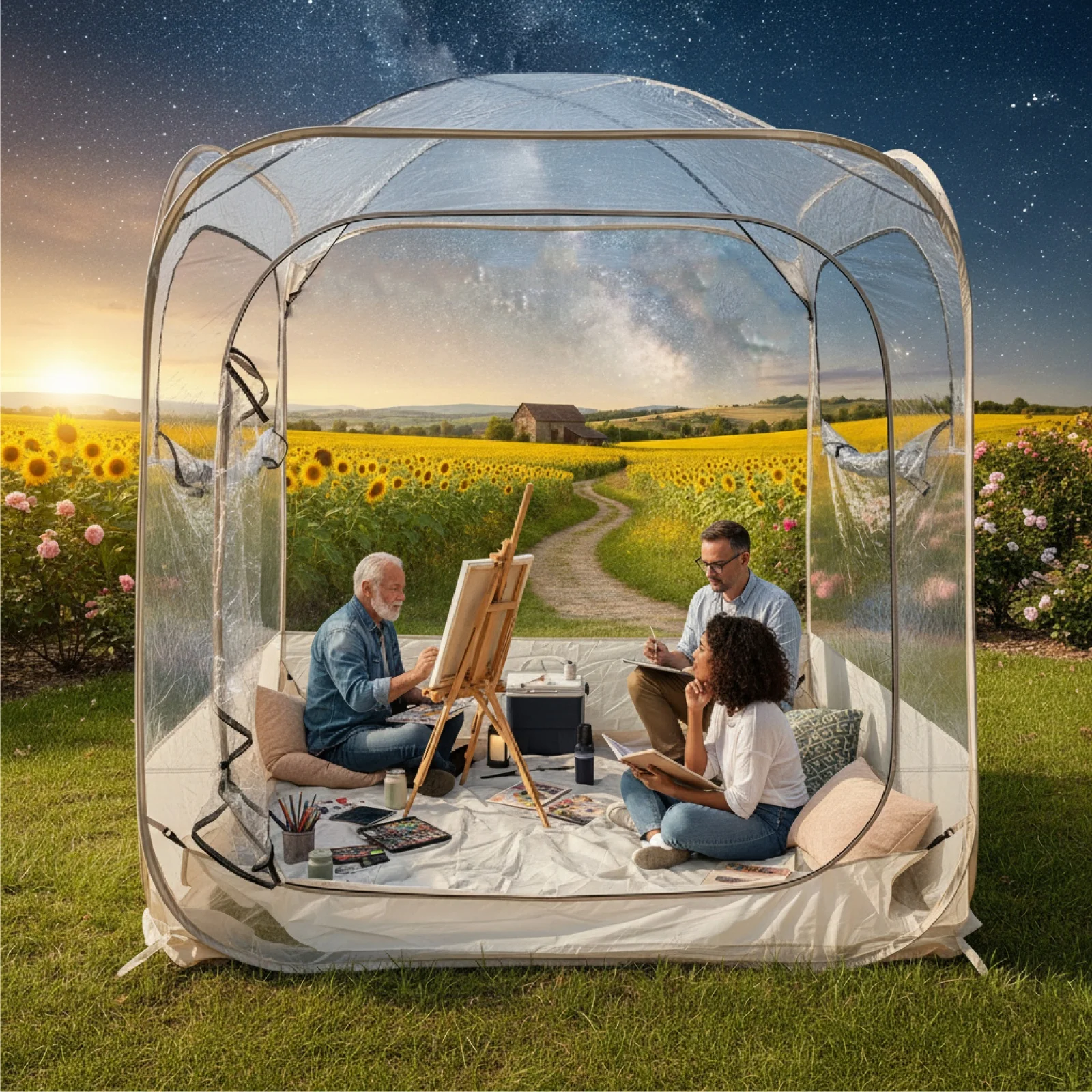 Clear View Pop Up Tent Transparent Shell Foldable Portable for Sports Game Watching Camping