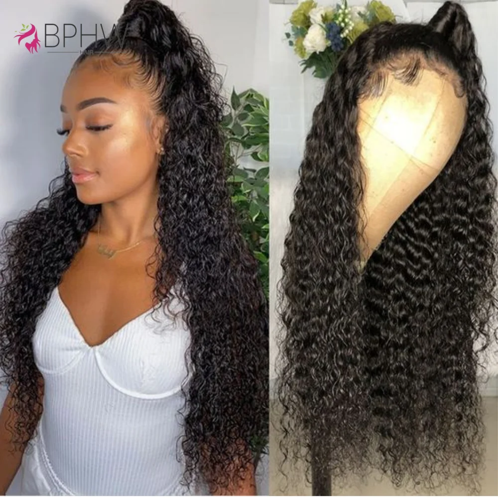 

Water Wave 100% Human Hair Wigs For Black Women 13x4 Lace Front Wig Brazilian 200 Density 4x4 Lace Closure Wig Pre Plucked BPHW