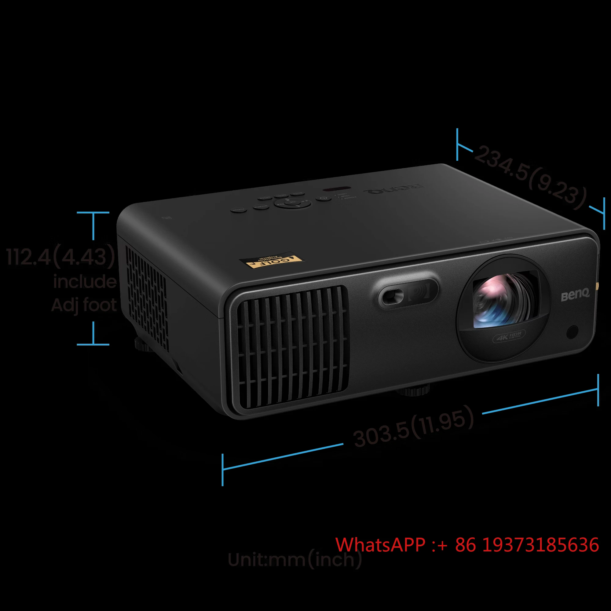 AK700ST BenQ 4000 ANSI Lumen 4K UHD 3840x2160 المسرح المنزلي الأعمال والتعليم رمي قصير - جهاز عرض جولف احترافي