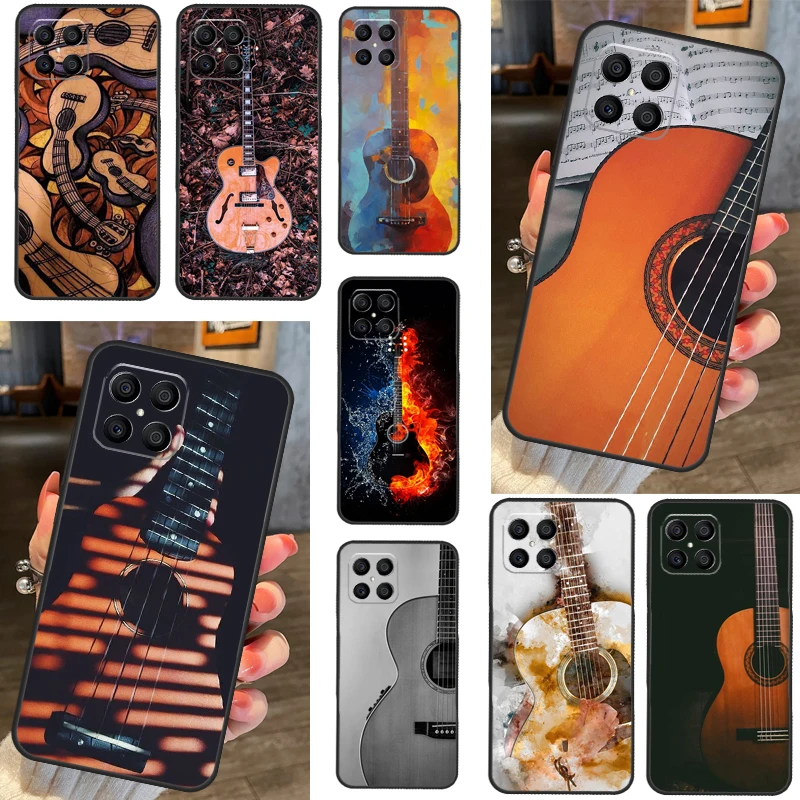 Guitar Music Case For Huawei Honor 50 70 X7 X8 X9a P40 P30 Lite P50 P20 Pro PSmart Z Nova 5T Back Cover