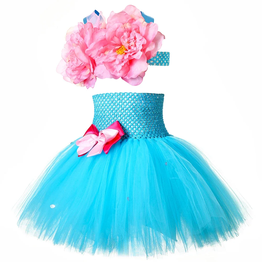 Girls Mermaid Princess Tutu Dress Kids Halloween Birthday Party Dress Baby Girl Under The Sea Fishtail Mermaid Costume Outfit