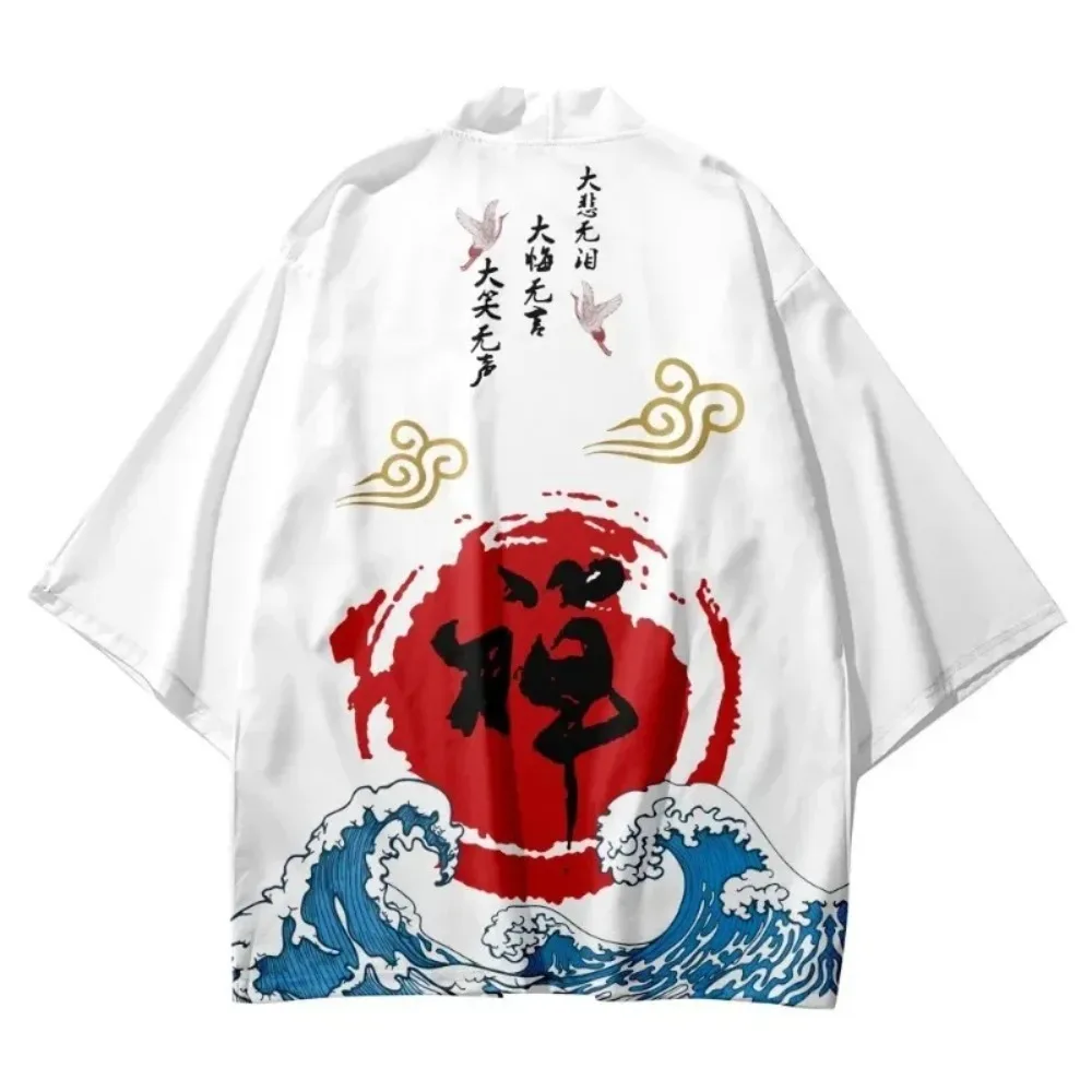 Traje de Samurai impresso em 3D para macho e fêmea, quimono Haori, anime japonês, roupas asiáticas, cardigan Cosplay, Yukata