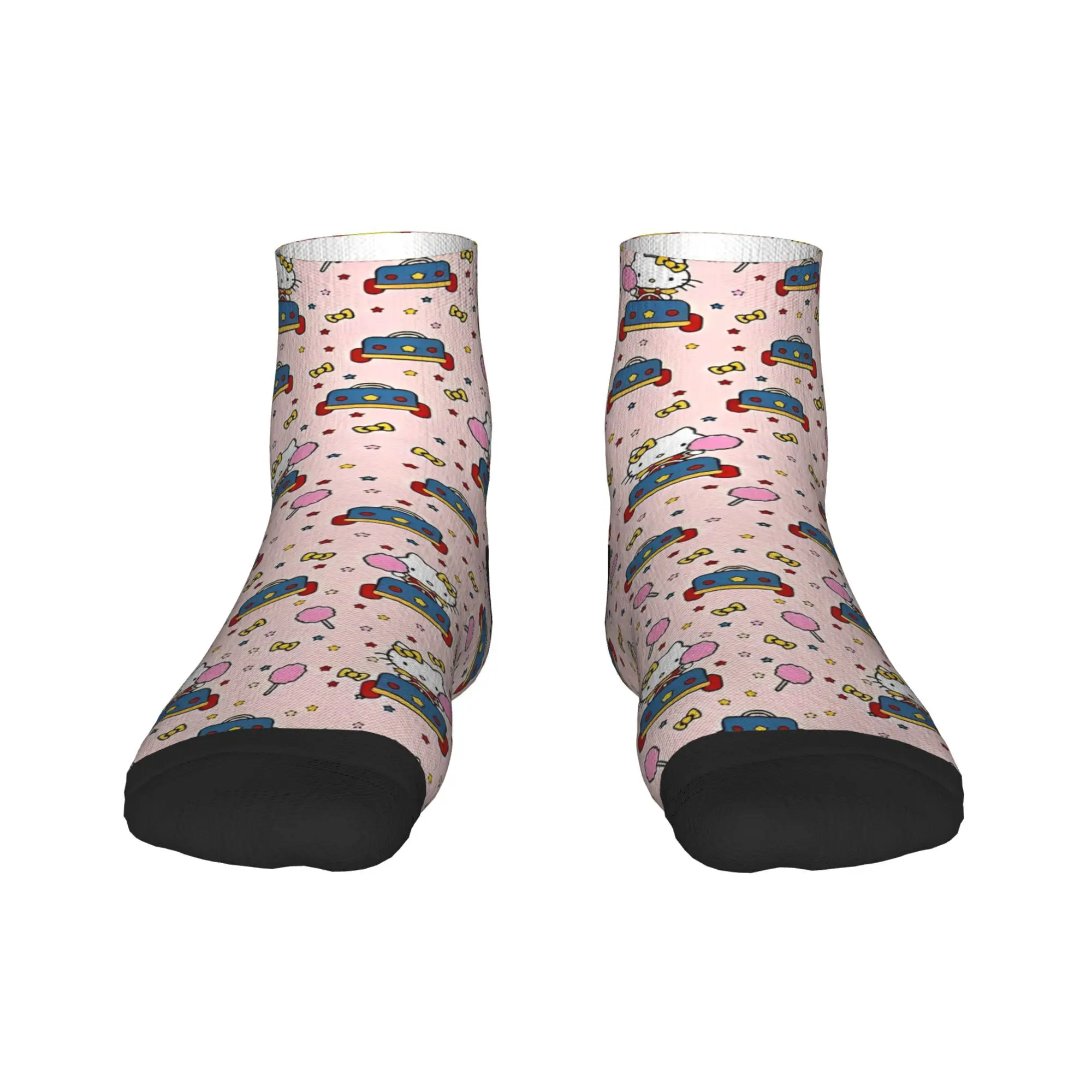 

Men's Socks Hello Kitty in Car and Candy Fashion Soft Ankle Sock Spring Graphic Outdoor Non Skid Socks