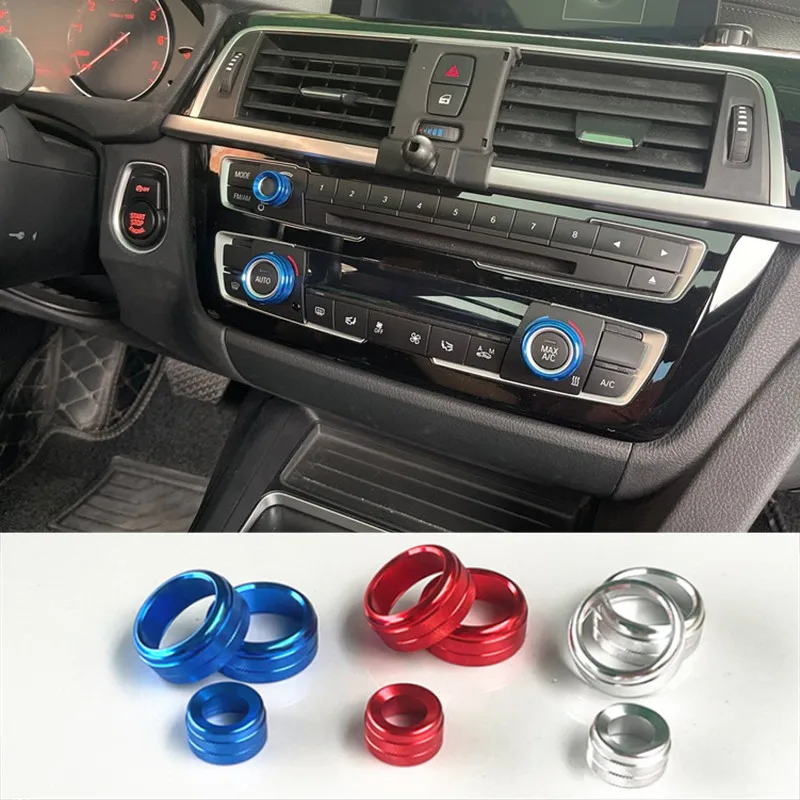 For BMW 2 Series 3 Series 4 Series Gt New X1 Volume Automatic Air Conditioner Knob Metal Ring Modified Interior Accessories