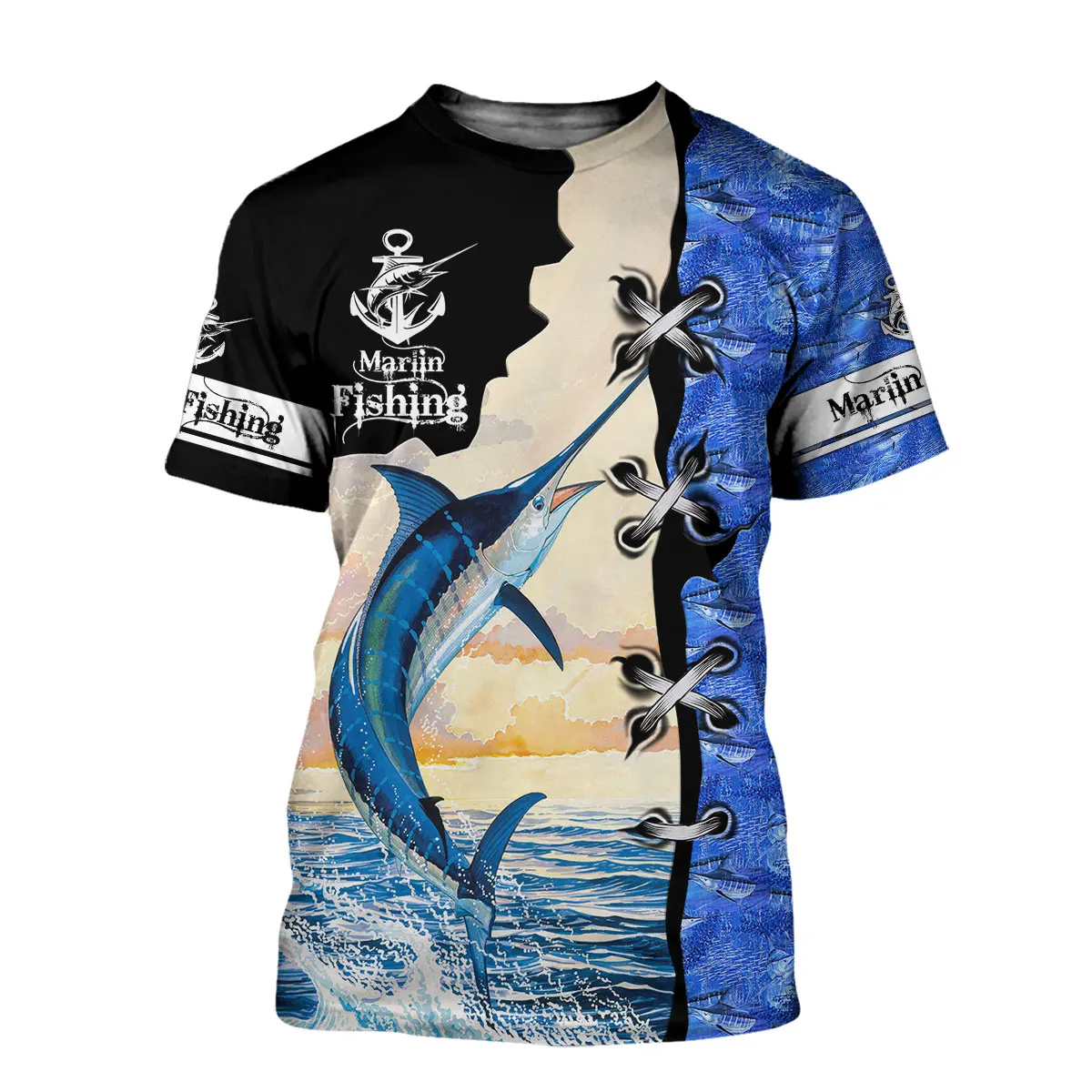 

2022 Fishing Harajuku Summer 3D Printing Round Neck Shirt Street T-Shirt Hipster Beautiful Pike Fishing Art Short Sleeve T Shirt