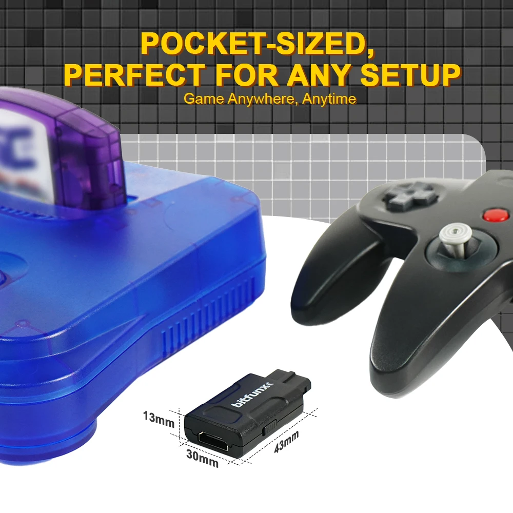 Bitfunx Mini 720P 1080P Adaptador HDMI 4:3/16:9 Auto S-Video Composto Para Consoles de Jogos N64 SNES SFC NGC