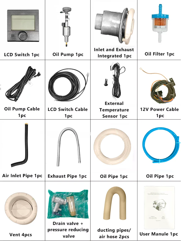 سخان غاز البترول المسال 6KW الهجين الديزل المياه والهواء سخان كومبي سخان RV #6