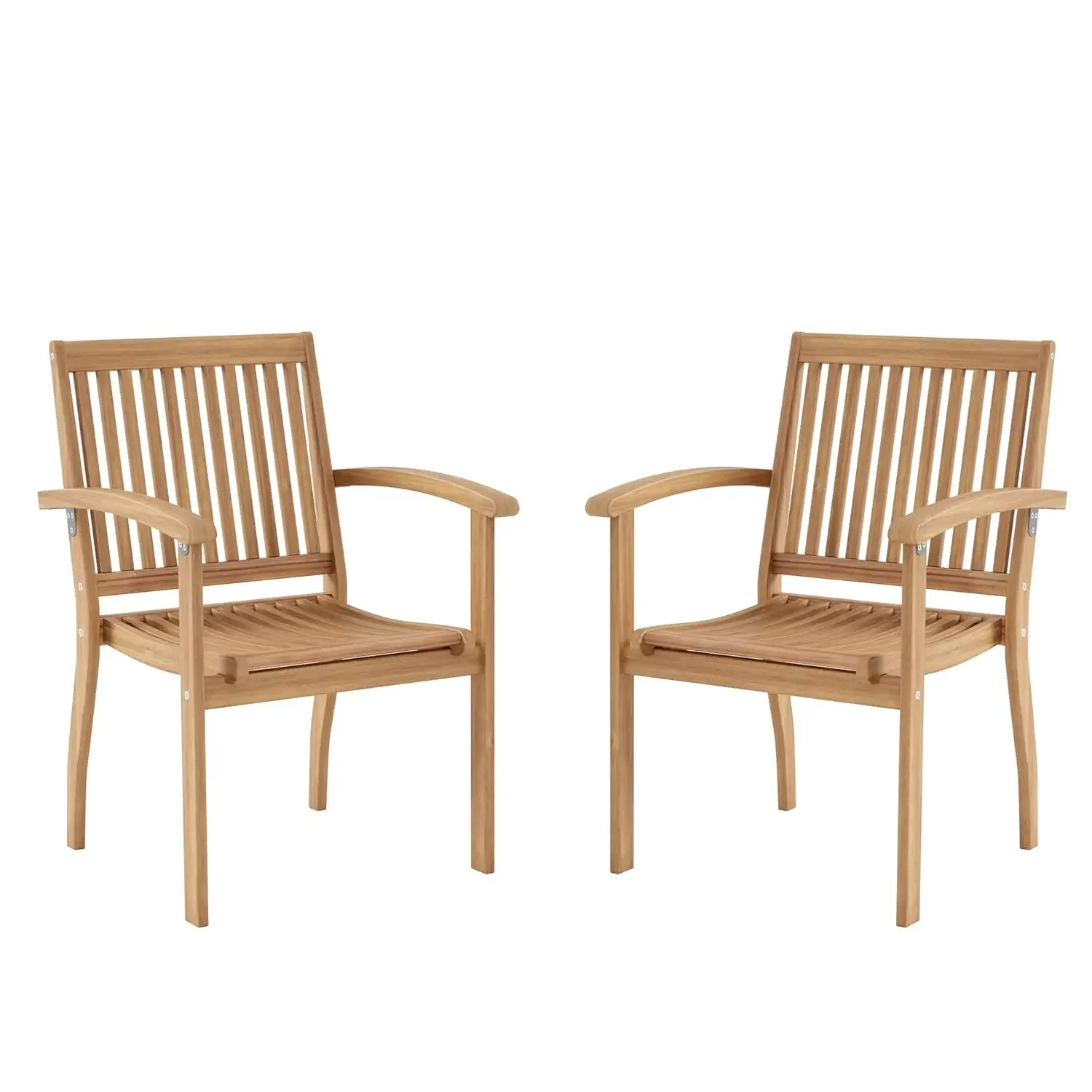 

Wood Patio Dining Chairs Set of 2, 2 Pieces Outdoor Acacia Wooden Dining Chairs with Armrest & High Back for Porch,, Customized