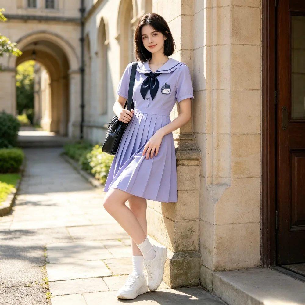 uniforme-scolaire-britannique-style-preppy-ensemble-assorti-chemise-et-robe-violette-pour-la-saison-des-diplomes-ideal-pour-les-ensembles-de-chœurs-d'etudiants-et-les-spectacles-sur-scene-ou-sur-le-campus