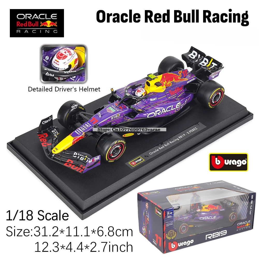 Bburago 1:18 2023 F1 Red Bull Racing RB19 1# Verstappen 11#  Perez racing model simulation car model alloy car toy collection