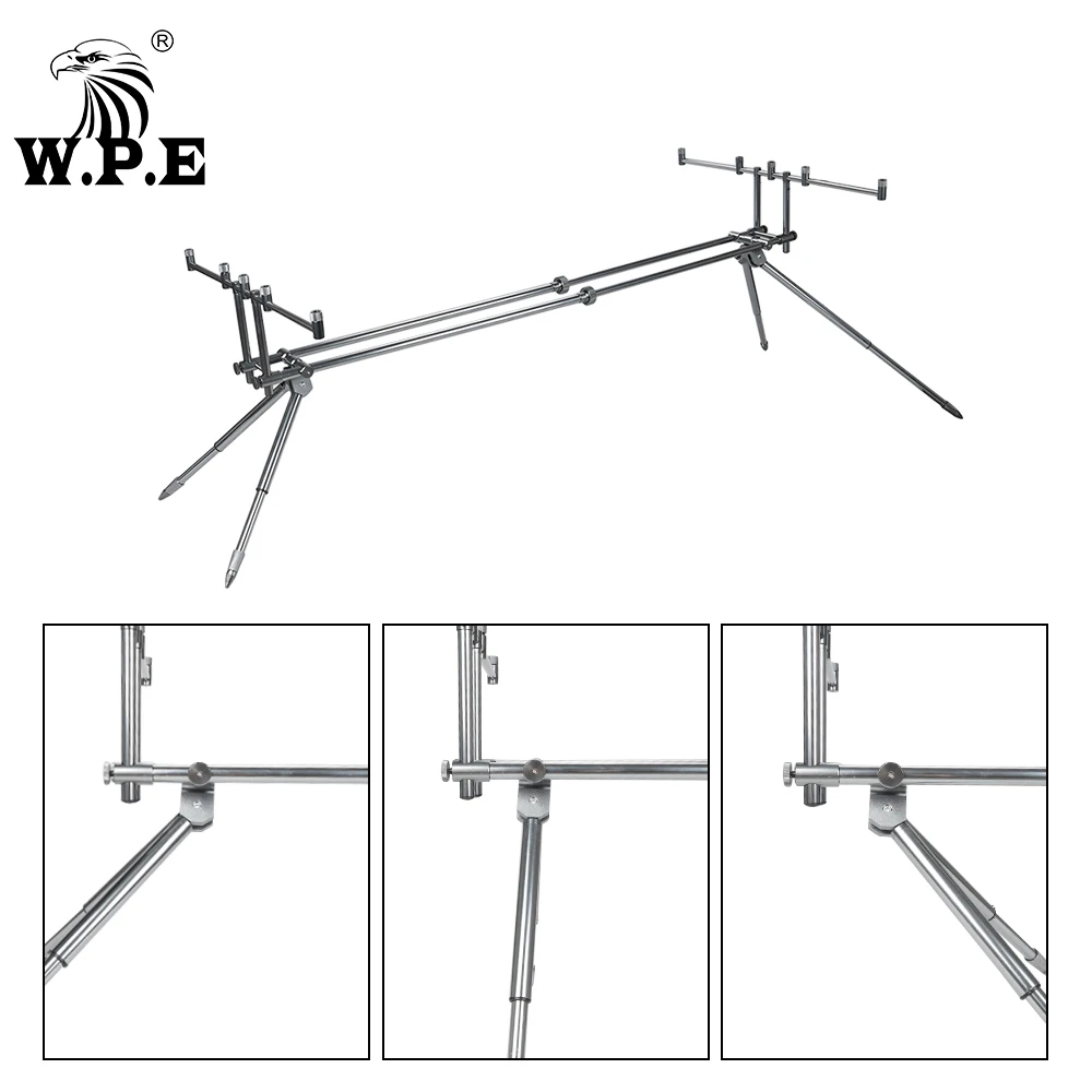 W.P.E Carp Fishing Rod Pod Holder Adjustable Retractable Fish Pole Telescopic Folding Stand Bracket Fishing Accessories Tackle