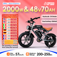 IDOTATA-S7 Electric Bike for Adults, Dual Battery, 48V, 70Ah, 20inch, 4.0 Fat Tires,Snow Mountain E-Bike, 2000W Electric Bicycle