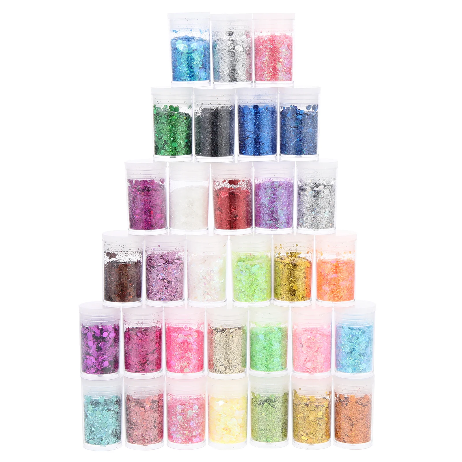 

32 Bottles Glitter Powder Sequins Shimmer Effect Nail Art Decor Fingernail Paillette Sticker for DIY Salon Use
