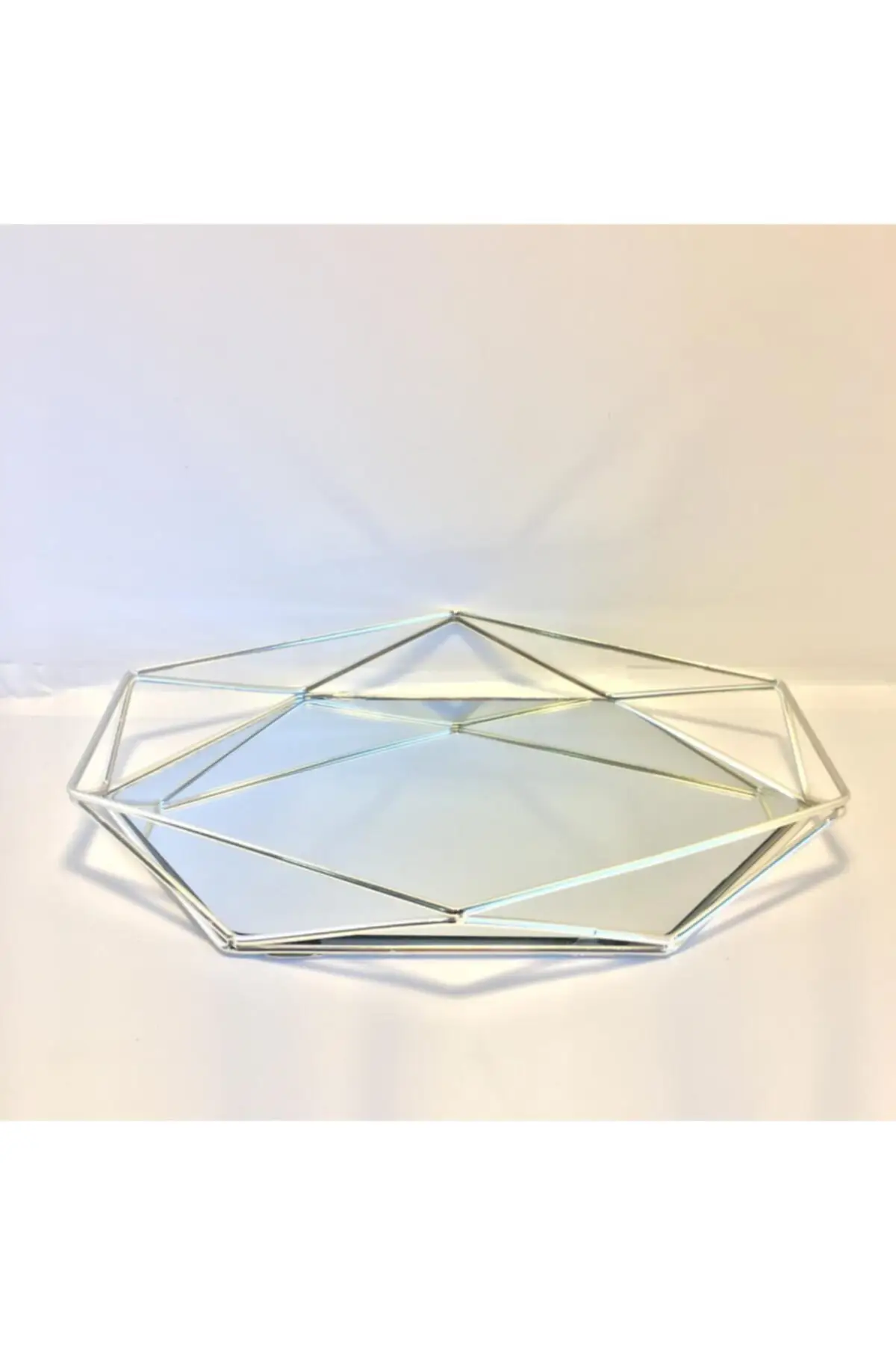 

Prisms silver mirror tray 40x30 Cm large size promise engagement serving tray luxury 2022 tray Tea tray