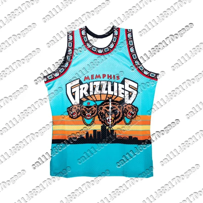 Men Memphis Grizzlies Retro Basketball Jersey Tank Top Y2K Oversized Vintage Multi‑Bear City Skyline Graphic Breathable Mesh Top