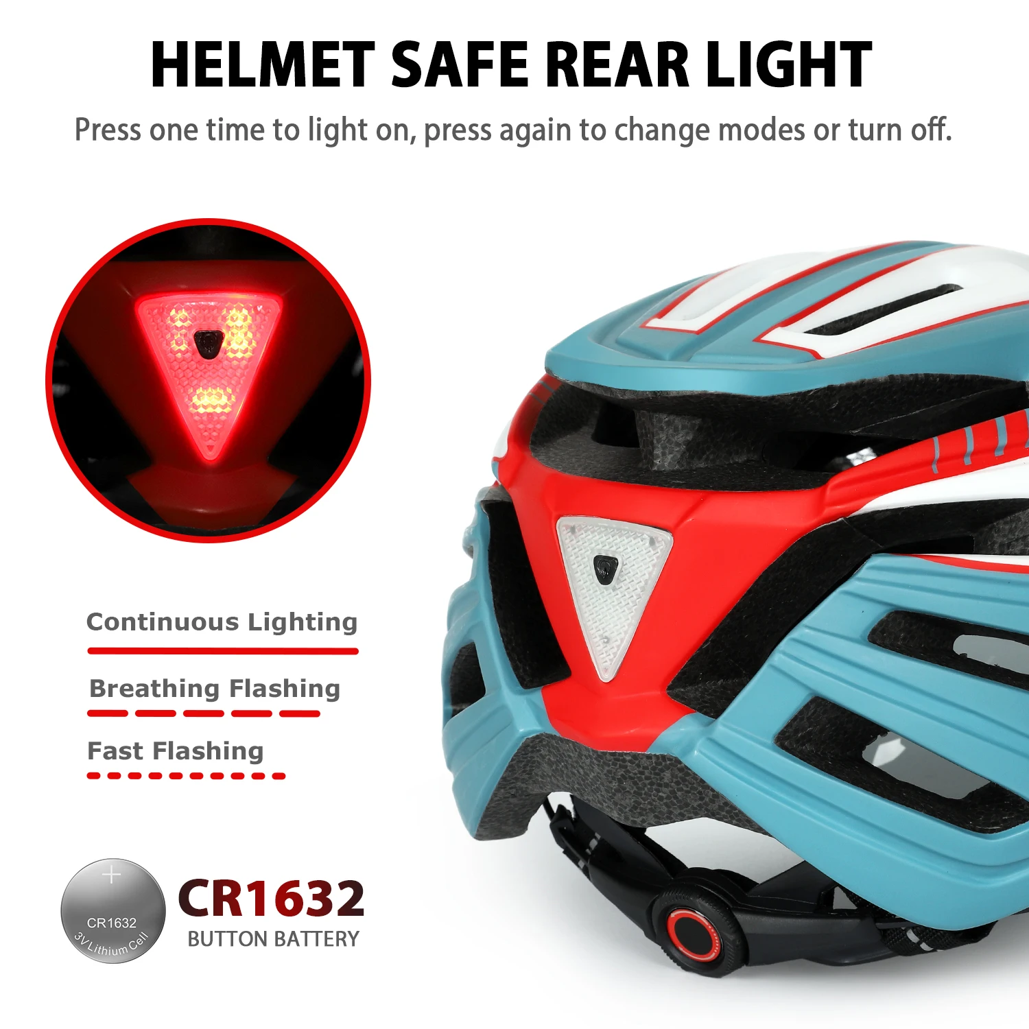 FUNWICT MTB Bicycle Helmet for Men Women with Goggles LED Rear Light Adults Cycling Safety Scooter Mountain Road Bike Helmets