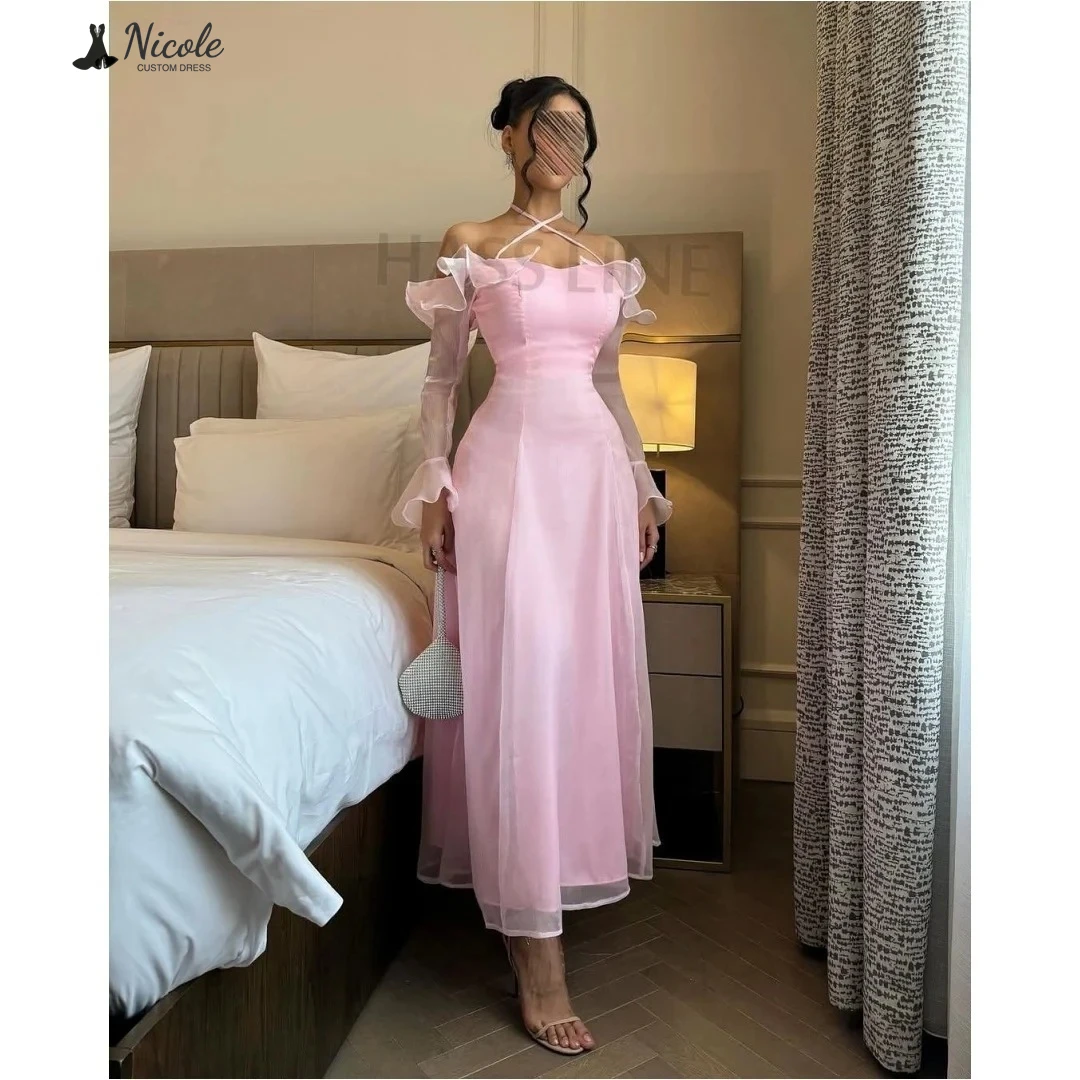 

Николь Вечерние платья D/вечеринка Элегантные вечерние платья на заказ для женщин Роскошное платье для выпускного вечера 2025 Линия свечей Кружевная свадьба