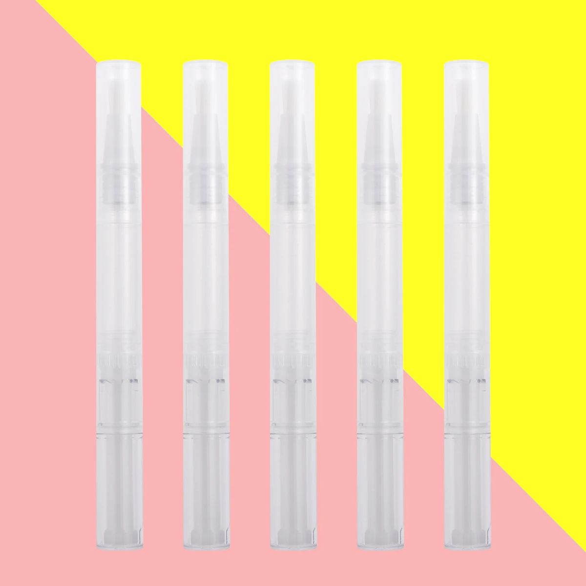 5 قطعة قلم زيت الأظافر الشفاف فارغ 3 مللي فرشاة تلميح قضيب لزيت تغذية الأظافر ملمع الشفاه الزيوت الأساسية رمش