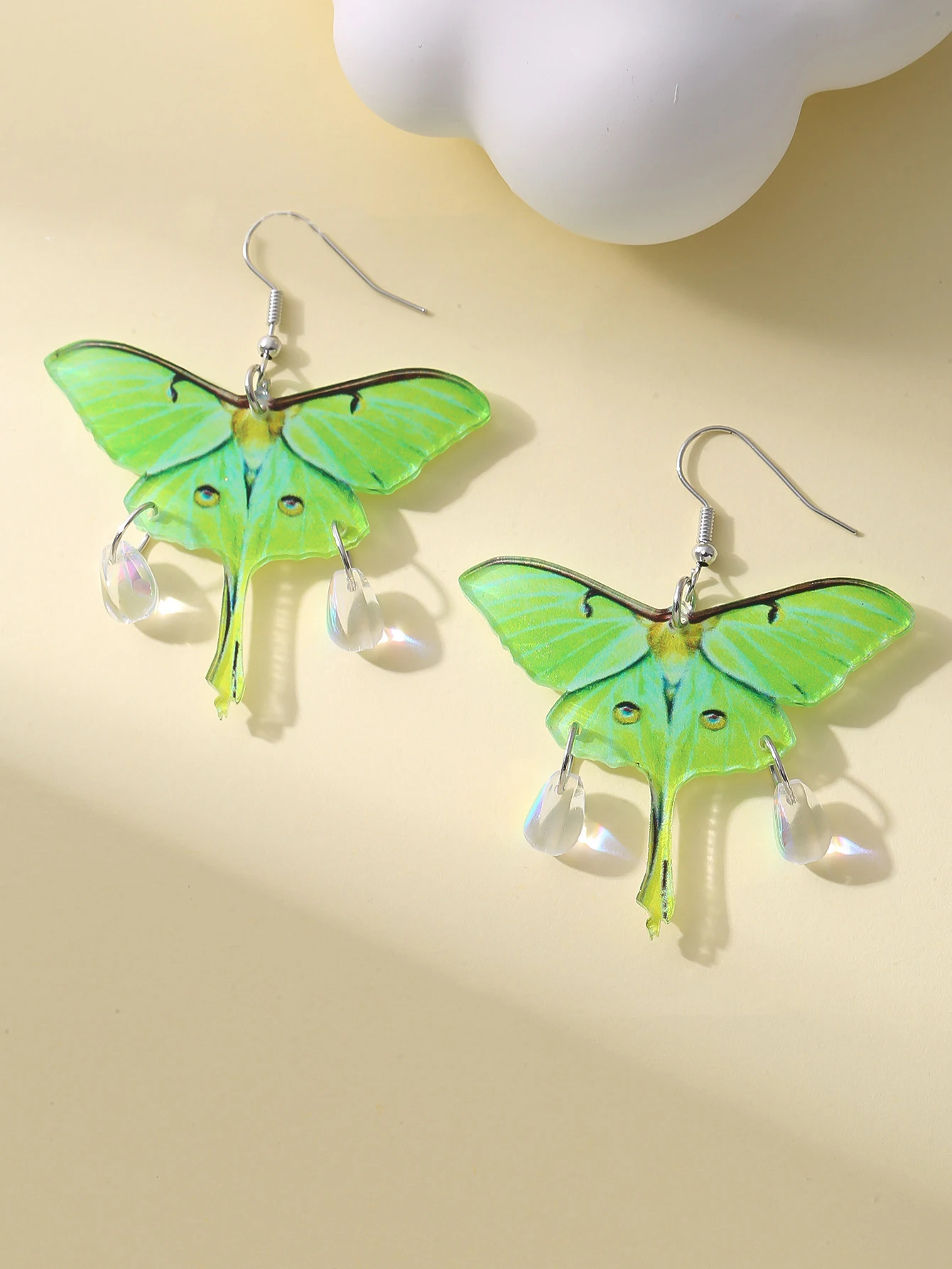 أقراط عثة الخماسي، مجوهرات بوهيمية، حشرة، عثة خضراء، دائرة، قطرة للدموع، الشمس والقمر، خطاف أذن على شكل فراشة للنساء والفتيات، جديد