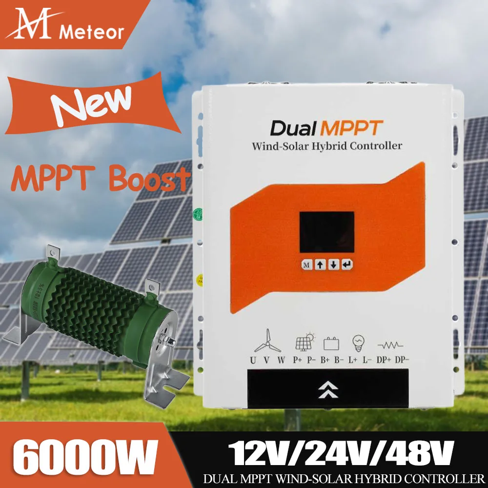 

Гибридный контроллер заряда для ветрогенераторов и солнечных батарей с двойным MPPT, максимальная мощность 6000 Вт (ветер) и 4000 Вт (солнце), 12В/24В/48В, автоматический регулятор для домашнего использования
